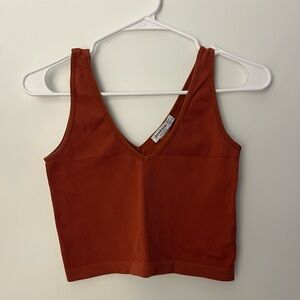 Orange (Brick) Crop &Tank Top - Stradivarius